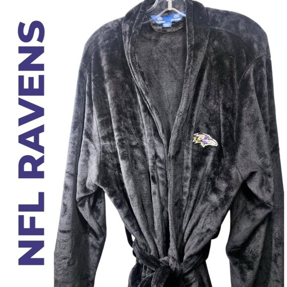 NFL BALTIMORE RAVENS Silk Touch Fleece Knee Length Belted Bath Robe, Large - Picture 4 of 10